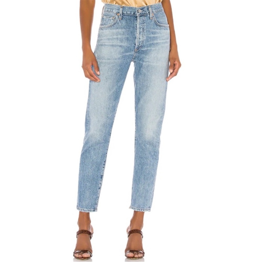 Citizens Of Humanity Liya High Rise Crop Jeans Soundtrack Light Blue USA-Made 28